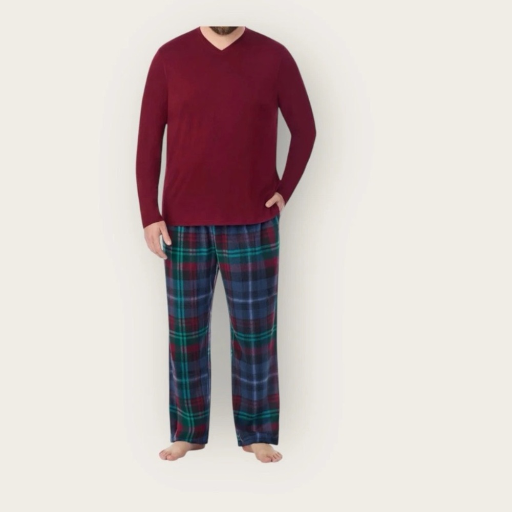 Mens XXL Cuddl Duds cabin fleece pajama set nip nwt